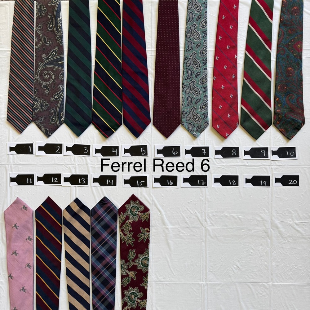 Ferrel Reed Vintage Silk Ties - Classic Menswear 80s, 90s, Y2K